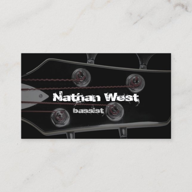 Bassist Bass Guitar Headstock Business Card (Front)