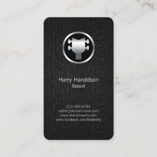 Bassist Bass Headstock Black Grunge Business Card