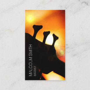 Bassist Bass Headstock Light Flare Musician Business Card