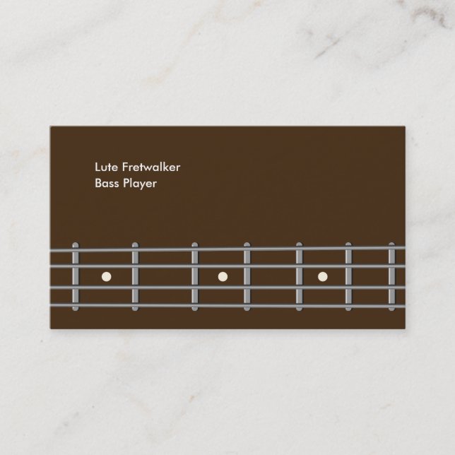 Bassist Business Cards Template Bass Guitar Neck (Front)
