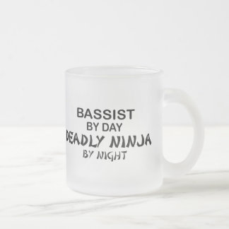 Bassist Deadly Ninja by Night Frosted Glass Coffee Mug