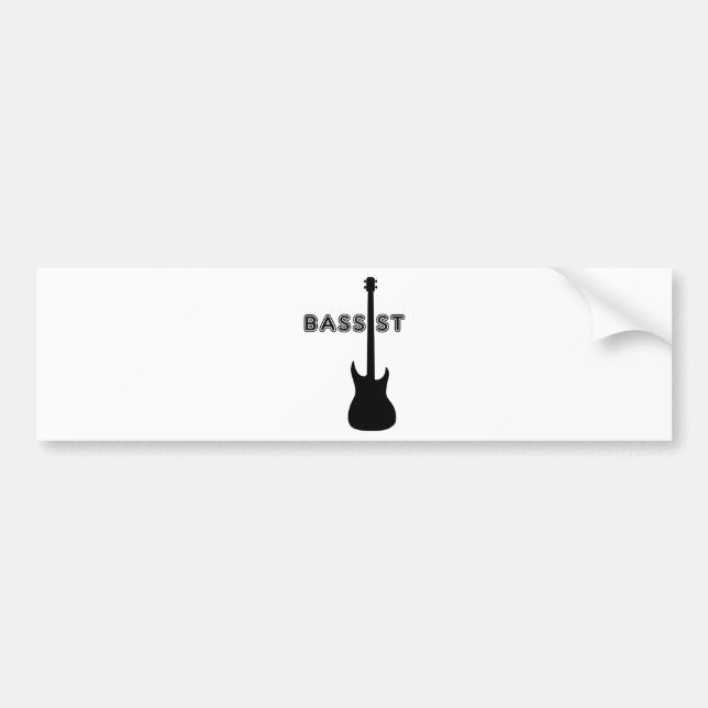 Bassist Silhouette Bumper Sticker (Front)
