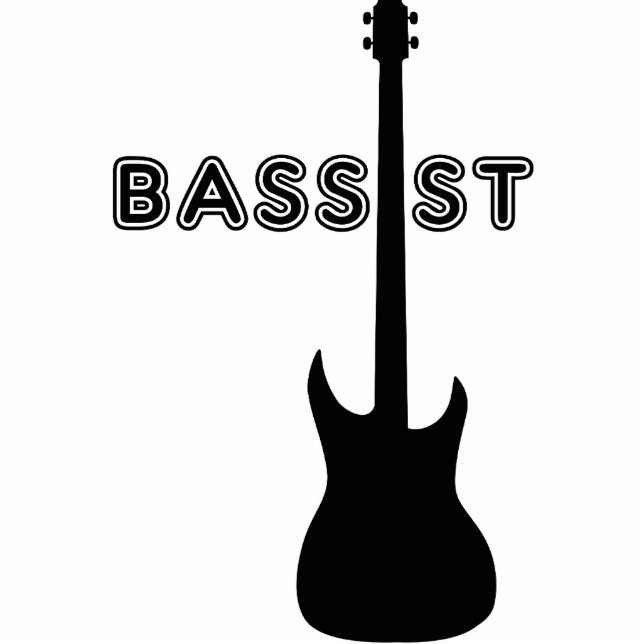 Bassist Silhouette Standing Photo Sculpture (Front)