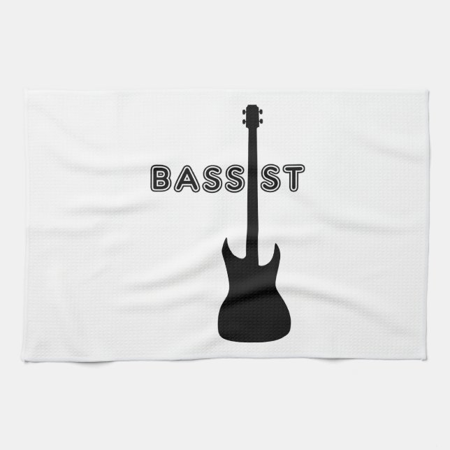 Bassist Silhouette Tea Towel (Horizontal)