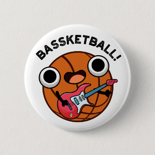 Bassketball Funny Basketball Music Pun 6 Cm Round Badge