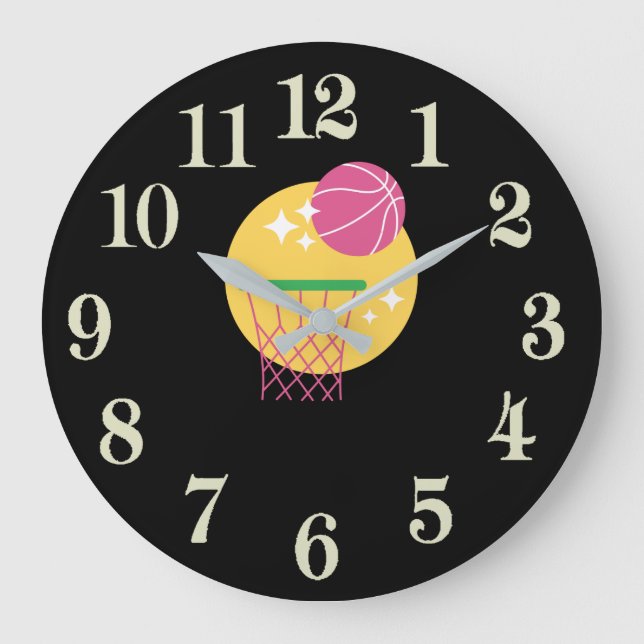 Bassketball Large Clock (Front)