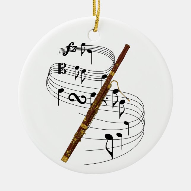 Bassoon Ceramic Tree Decoration (Front)