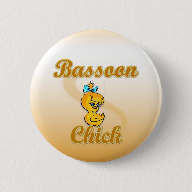 Bassoon Chick 6 Cm Round Badge (Front)