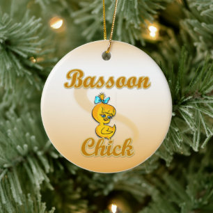 Bassoon Chick Ceramic Tree Decoration