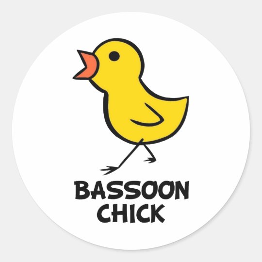 Bassoon Chick Classic Round Sticker
