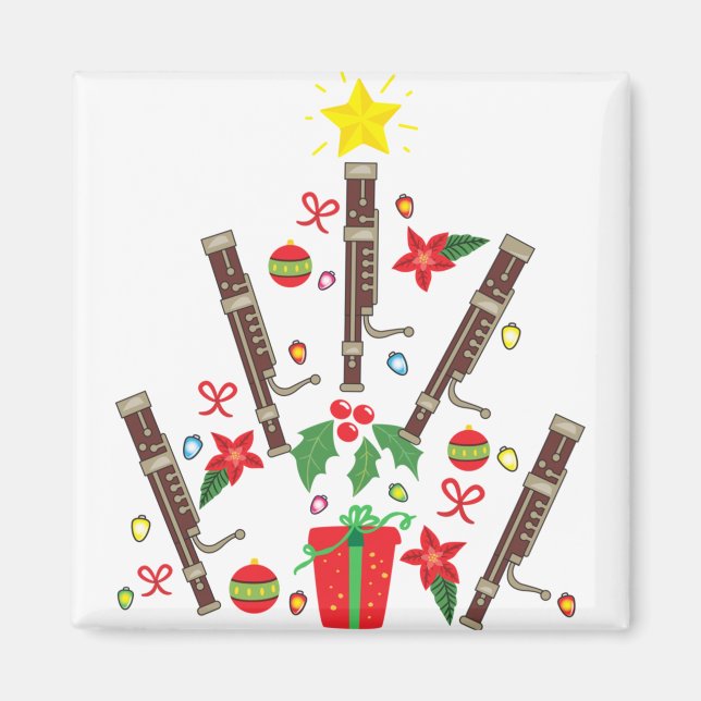 Bassoon christmas ornament tree women men magnet (Front)
