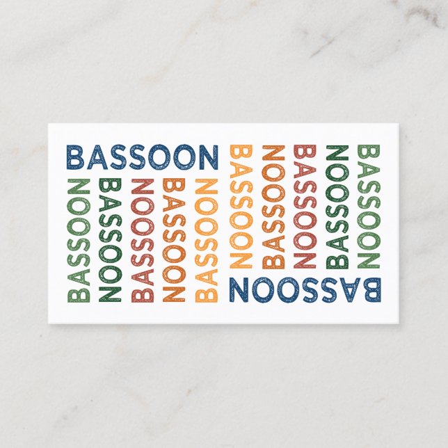 Bassoon Colourful Business Card (Front)