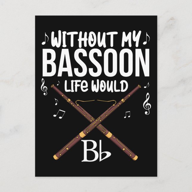 Bassoon Gift Men Band Player Jazz Music Bassoonist Postcard (Front)