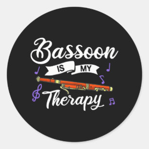 Bassoon Instrument Bassoonist Player Classic Round Sticker