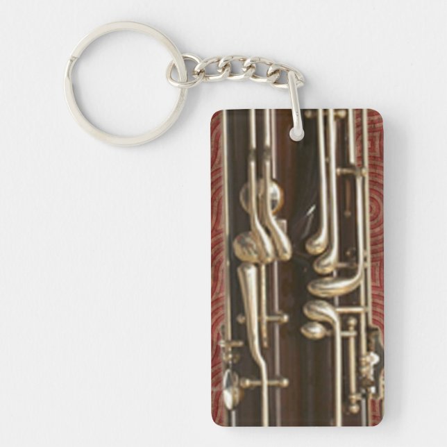 Bassoon Keys on Dark Red Key Ring (Front)