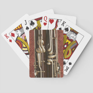 Bassoon Keys on Dark Red Playing Cards