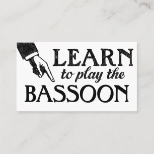 Bassoon Lessons Business Cards - Cool Vintage