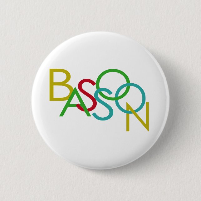 BASSOON letters 6 Cm Round Badge (Front)