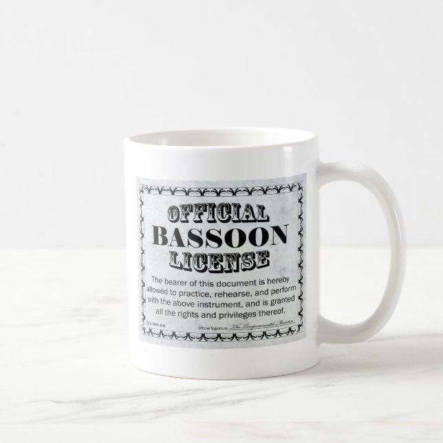 Bassoon License Coffee Mug (Right)