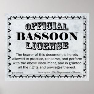Bassoon License Poster