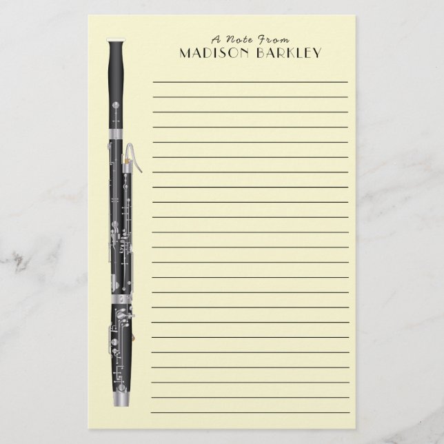 Bassoon Music Teacher Stationery (Front)