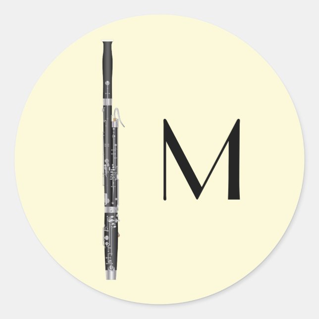 Bassoon Musician Music Teacher Woodwind Classic Round Sticker (Front)