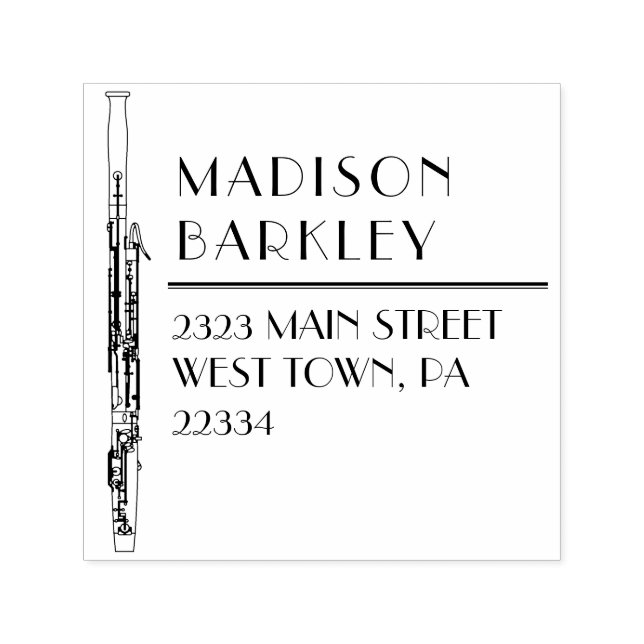 Bassoon Musician Music Teacher Woodwind Self-inking Stamp (Design)