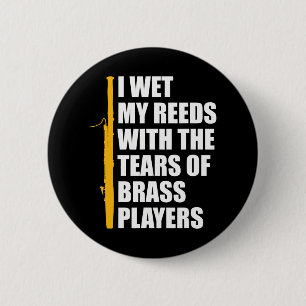 Bassoon Player Bassoonist Reed 6 Cm Round Badge