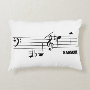 Bassoon Playing Range Decorative Cushion