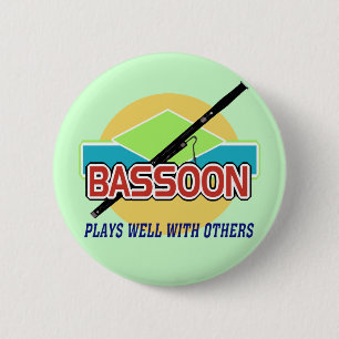 Bassoon Plays Well 6 Cm Round Badge