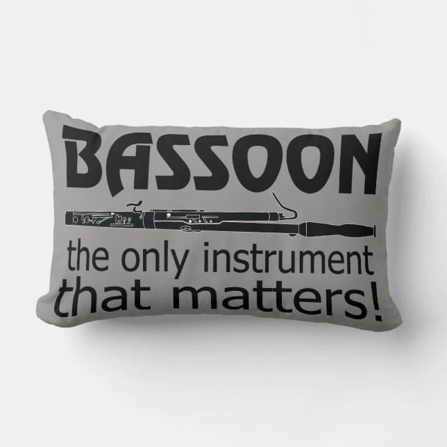 Bassoon The Only Instrument That Matters Music Gif Lumbar Cushion (Front)