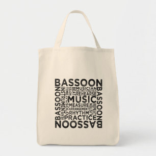 Bassoon Typography Tote Bag