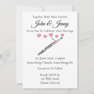Bassoon Wedding Invitation Bassoonist Musicians