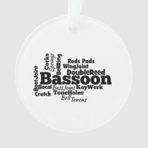 Bassoon Word Cloud Ornament