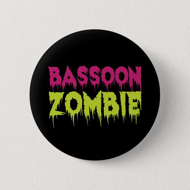 Bassoon Zombie 6 Cm Round Badge (Front)