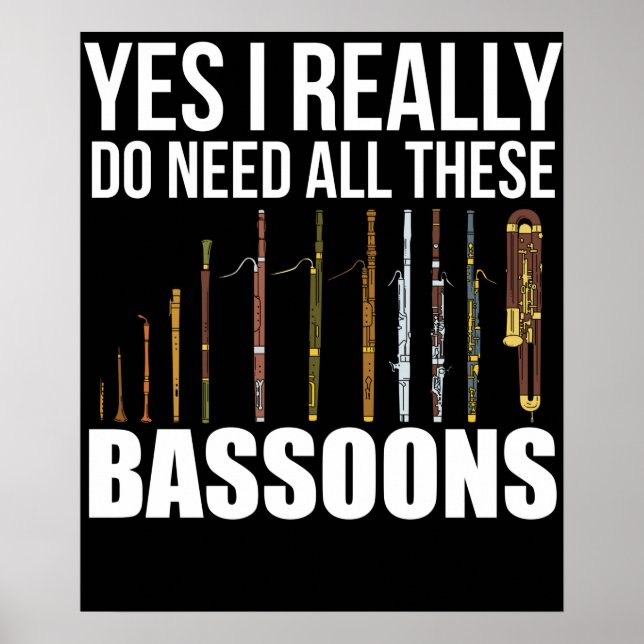Bassoonist Gift Men Jazz Music Gifts Women Bassoon Poster (Front)