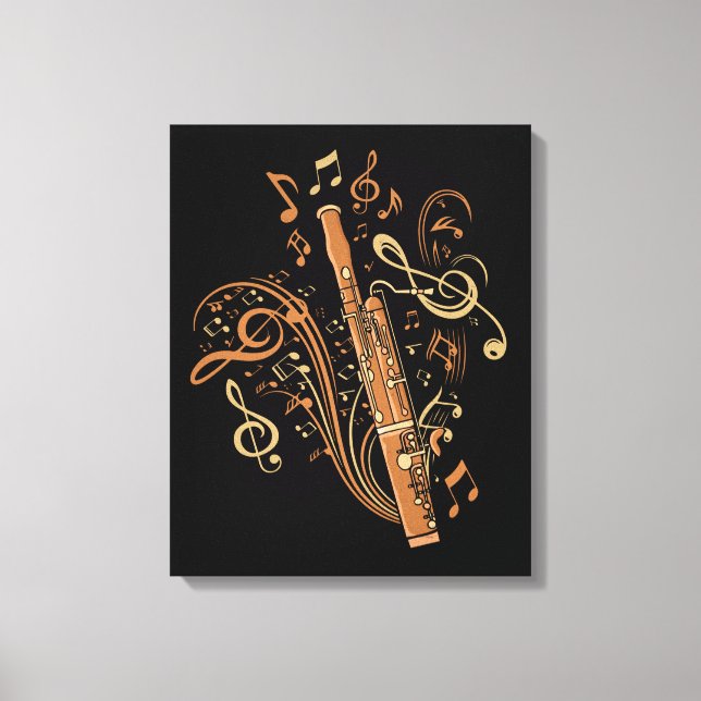 Bassoonist Gift Men Jazz Music Lover Women Bassoon Canvas Print (Front)