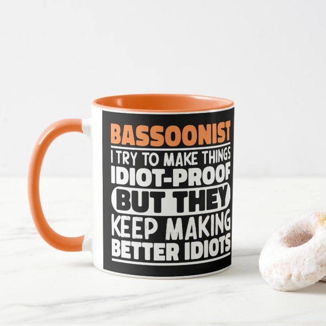 Bassoonist I Try To Make Thing Bassoon Player Cool Mug (With Donut)