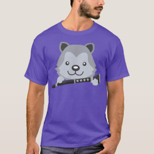 Bassoonist Music Orchestra Wolf Playing Bassoon In T-Shirt