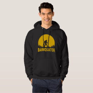 Bassquatch Bigfoot Sasquatch Full Moon Fishing Hoodie