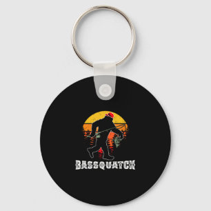 Bassquatch funny bass fishing lake angling key ring
