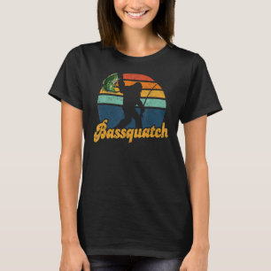 Bassquatch Funny Bigfoot Fishing Outdoor Retro Sas T-Shirt