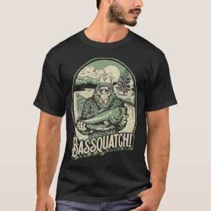 Bassquatch! Funny Bigfoot Sasquatch & Bass Fishing T-Shirt