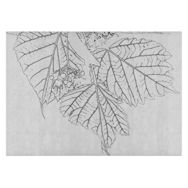 Basswood Leaves Cutting Board (Front)
