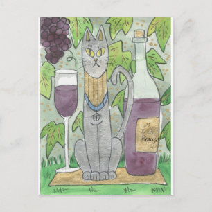 Bast and Beaujolais Postcard