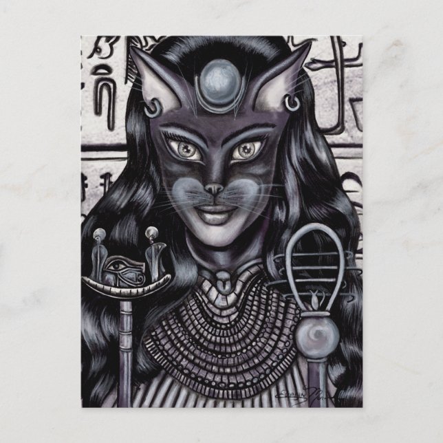 Bast Cat Goddess Egyptian Postcard (Front)
