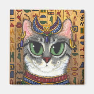 Bast Goddess, Egyptian Bastet Cat Art Magnet