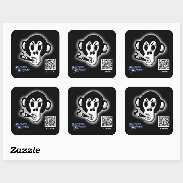 Bastard Factory Logo QR Code Stickers (Sheet)