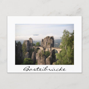 Bastei Bridge (Basteibrücke) white postcard