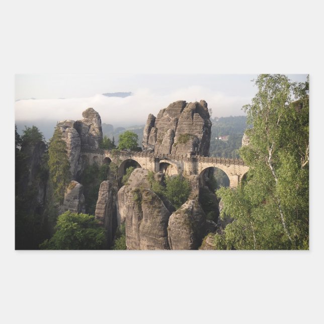 Bastei Bridge in Germany rectangle sticker (Front)